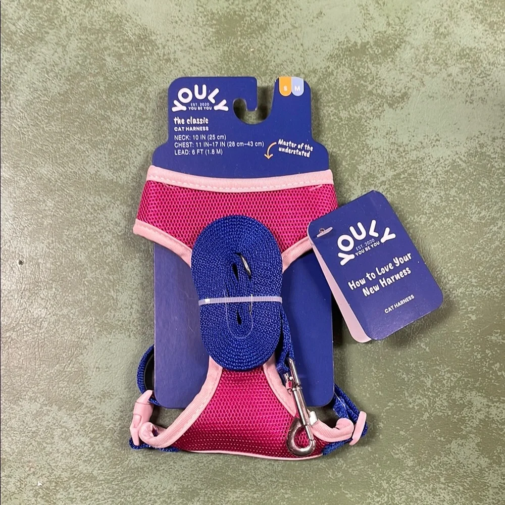 Pink and Blue Cat Harness